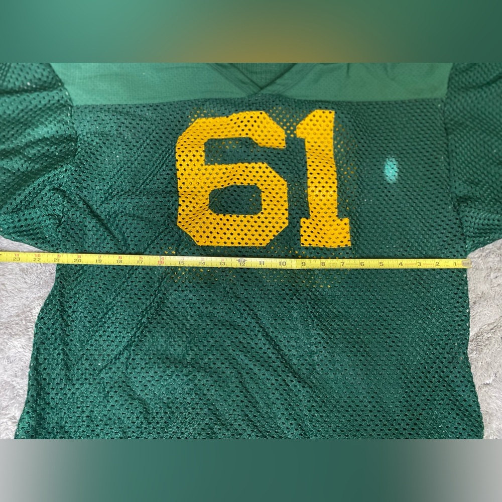 Mens Vintage Made in USA Champions Football Jersey Green/Yellow Size Large - Picture 2 of 8